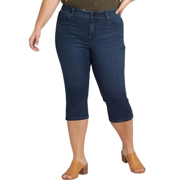 Lane Bryant Flex Magic Waistband Signature Fit Mid-Rise Pedal Dark Wash Plus 26 - Picture 1 of 5